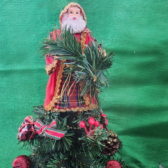 Vintage 80's St. Nick Mini-Tree Topper - Picture 2 of 2